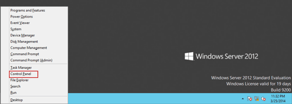 6 ways to access Control Panel on Windows Server 2012 Picture 1