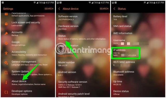 6 ways to view IP addresses on computers, smartphones or Tablet Picture 5