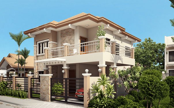 7 models of 2-storey villas with nice and modern roofs, with drawings Picture 12