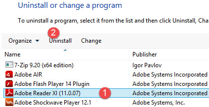 Picture 2 of 7 ways to remove software and applications on Windows 8 / Windows 8.1