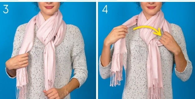 8 simple ways to put a scarf to keep your body warm in winter Picture 12