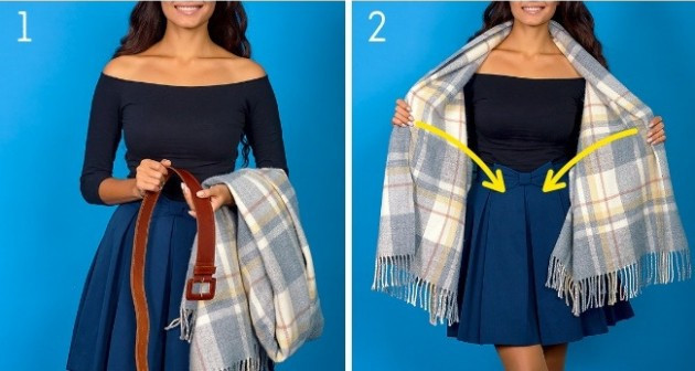 8 simple ways to put a scarf to keep your body warm in winter Picture 23