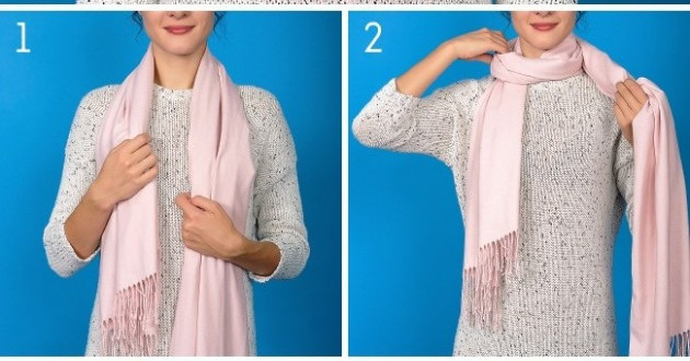 8 simple ways to put a scarf to keep your body warm in winter Picture 5