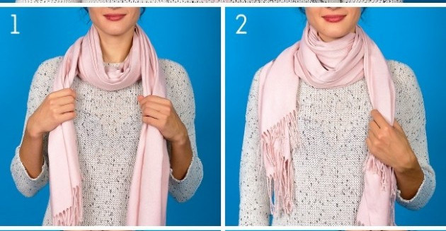 8 simple ways to put a scarf to keep your body warm in winter Picture 8