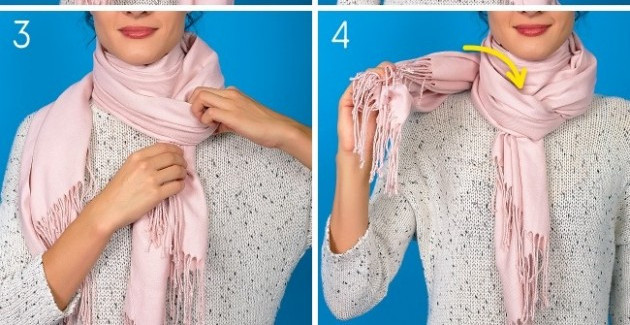 8 simple ways to put a scarf to keep your body warm in winter Picture 9
