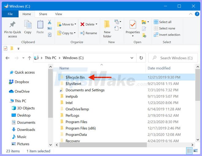 9 ways to open Recycle Bin on Windows 10 - TipsMake.com