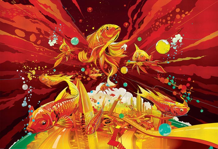 A unique set of wallpapers for Apple Year of the Rooster 2017 Picture 3