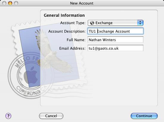 Access Exchange 2007 from an Apple Macintosh computer (Part 1) Picture 2