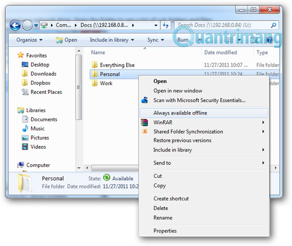 Access shared files on the network even when Offline Picture 3