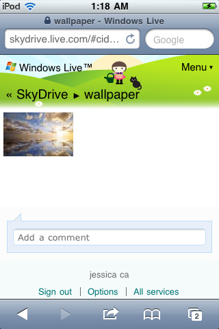 Access SkyDrive from iPhone Picture 3