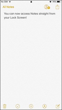 Access the Notes app directly from the lock screen on iOS 11 Picture 5