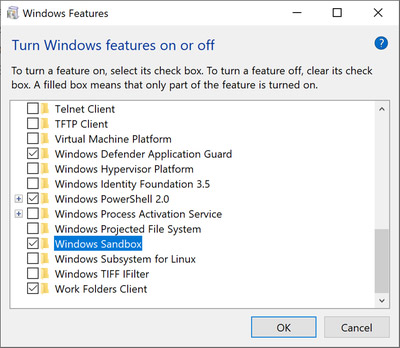 Activate Windows Sandbox on Windows 10 to run the unreliable .exe file Picture 2