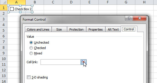 Add a checkbox to the Excel spreadsheet Picture 3