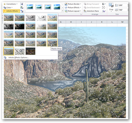 Add artistic effects to photos in Office 2010 Picture 4
