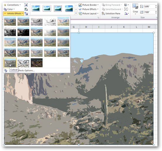 Add artistic effects to photos in Office 2010 Picture 5