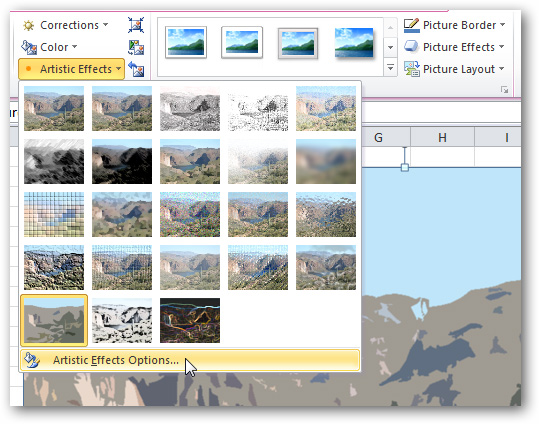 Add artistic effects to photos in Office 2010 Picture 6