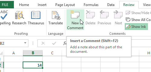Add captions to spreadsheets in Excel 2013 Picture 4