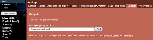 Add gadgets to Gmail Picture 2