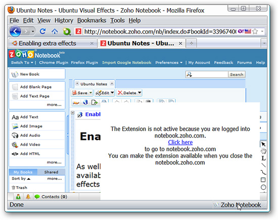 Add Note to Zoho Notebook in Firefox Picture 6