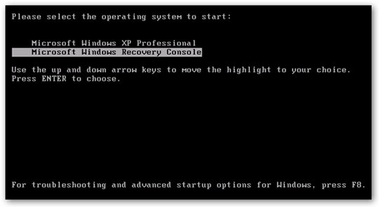 Add Recovery Console to the boot menu on Windows XP Picture 5