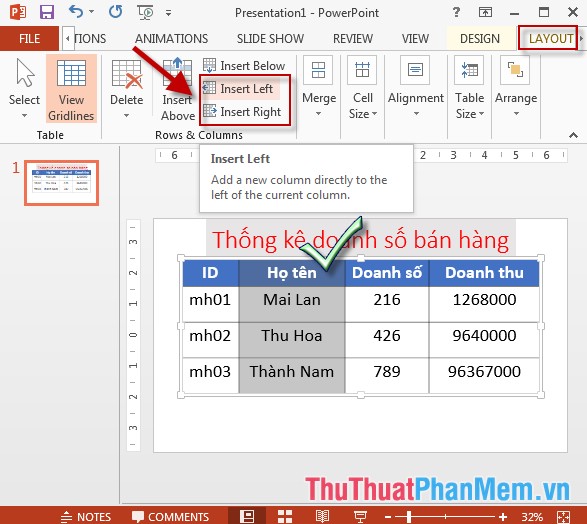 Add tables to slides in PowerPoint Picture 11