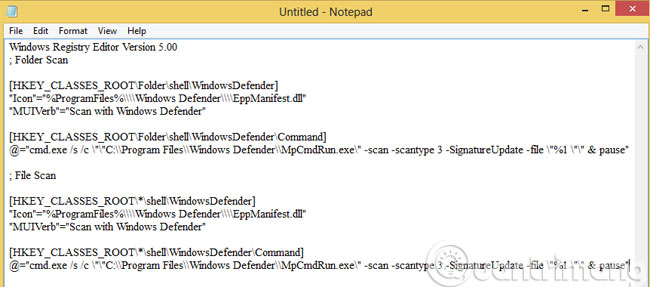 Add the 'Scan with Windows Defender' command to the right-click menu in Windows 8 Picture 3