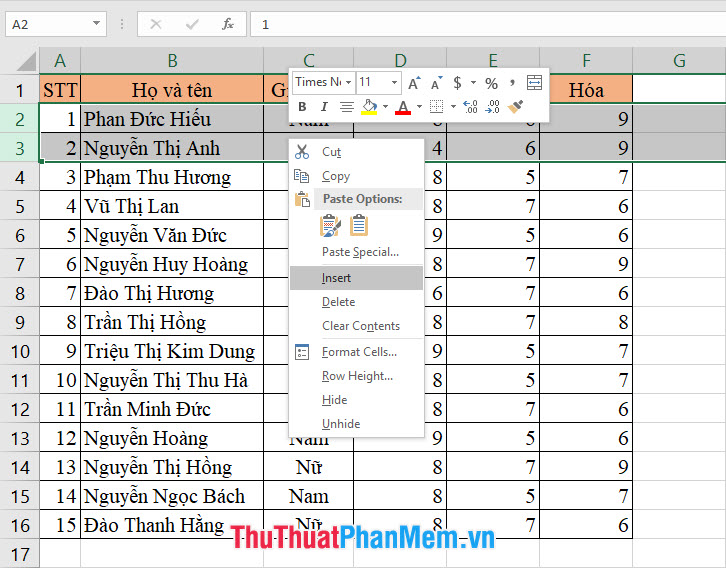 Adding 1 or more blank lines in Excel is extremely fast Picture 6