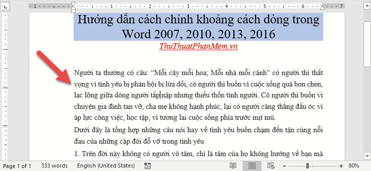 Adjust line spacing in Word - Instructions on how to adjust line spacing in Word 2007, 2010, 2013, 2016 Picture 7