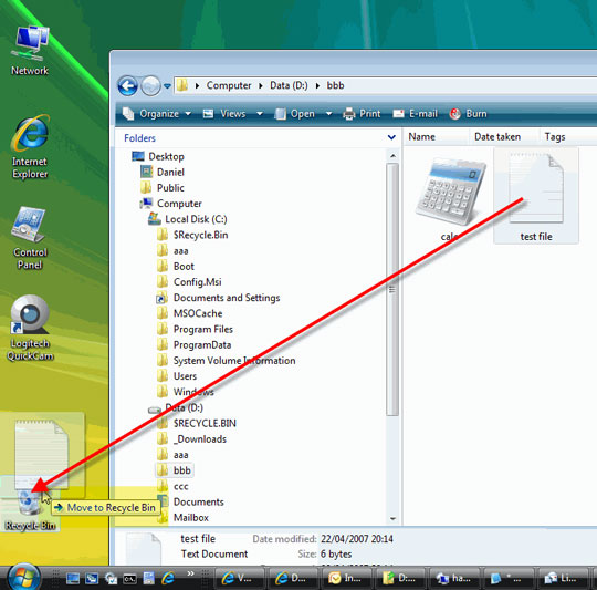 Advanced drag and drop techniques in Windows Vista Picture 5
