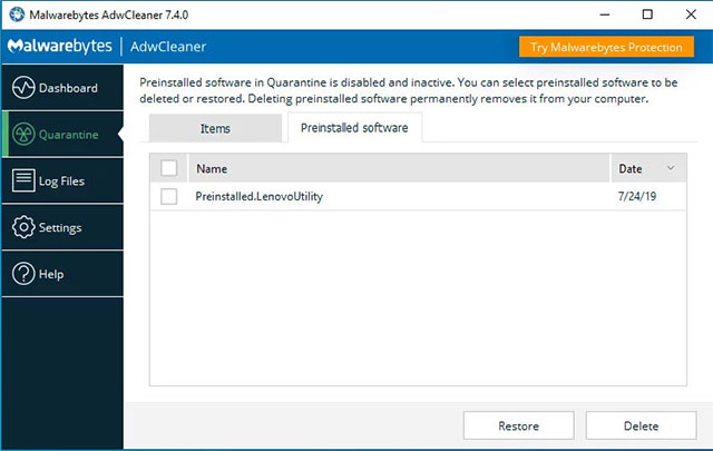 AdwCleaner 7.4 was officially launched, adding the ability to remove bloatware from Windows Picture 3