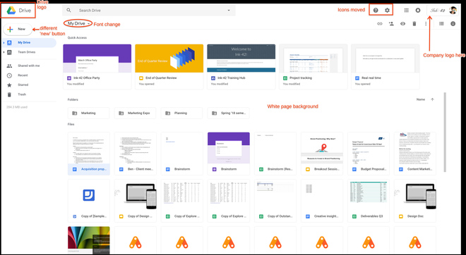 After Gmail, Google Drive is replaced with a new 'shirt' Picture 1