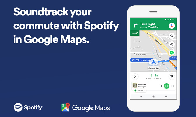 Already able to stream music with Spotify application right on Google Maps, invite you to experience Picture 1