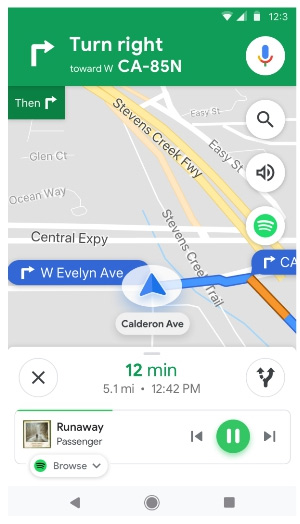 Already able to stream music with Spotify application right on Google Maps, invite you to experience Picture 2