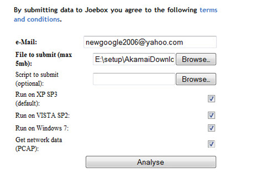 Analyze Malware actions with the Joebox Online Sandbox Picture 1