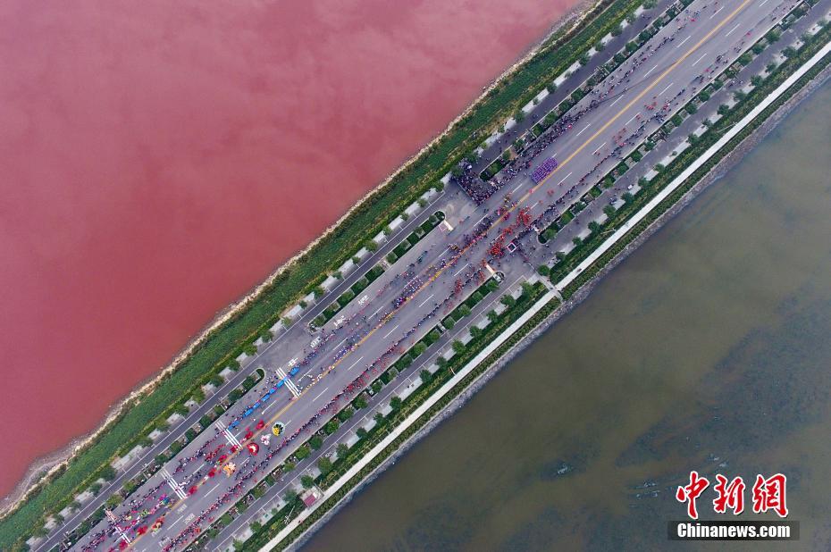 Ancient salt lake suddenly turned pink full of mystery in China Picture 4