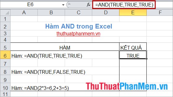 AND function in Excel Picture 1