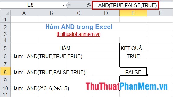 AND function in Excel Picture 2