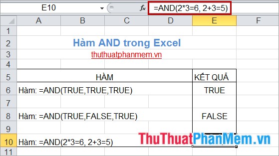AND function in Excel Picture 3