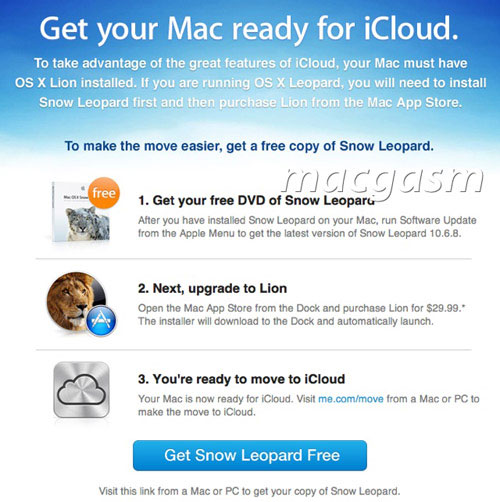 Apple invited to use iCloud with OS X 10.6 for free Picture 1