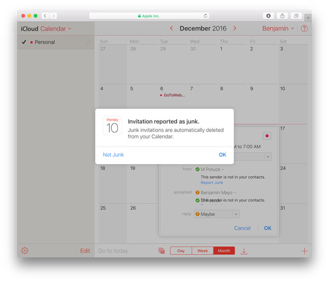 Apple launched a solution to overcome spam in iCloud Calendar Picture 2
