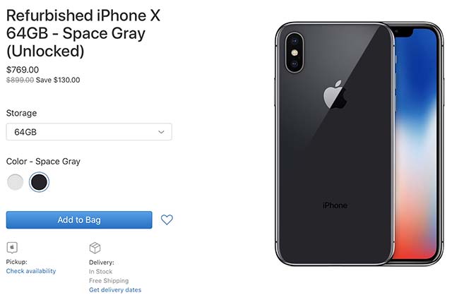 Apple sold the refurbished iPhone X, starting at $ 769 Picture 1