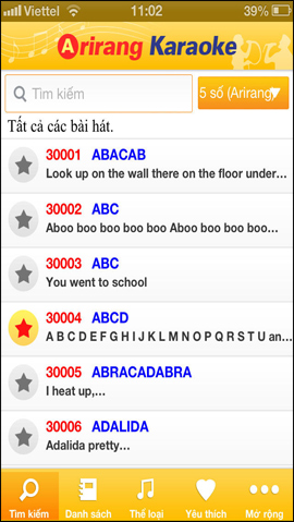 Applications that find 5-digit karaoke song codes Picture 9