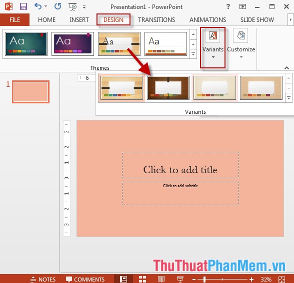 Apply a built-in color scheme effect in PowerPoint Picture 1