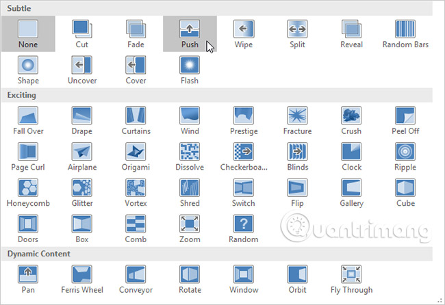 Apply transition effects in PowerPoint 2016 Picture 6