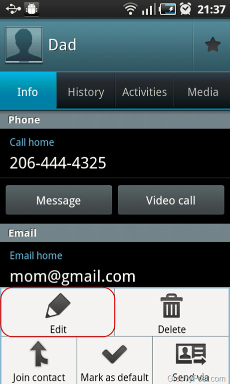 Assign your avatar to Contact on your Android phone Picture 1