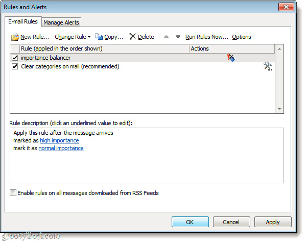 Automatically convert Important email to Normal in Microsoft Outlook 2010 Picture 8
