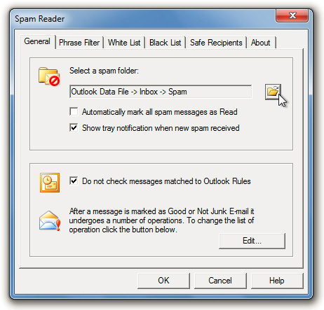 Automatically identify and delete spam emails in Outlook with Spam Reader Picture 4