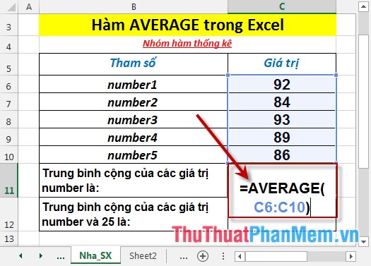 AVERAGE function - The function returns the average of the arguments in Excel Picture 3