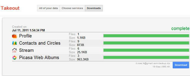 Back up data of Google applications Picture 9